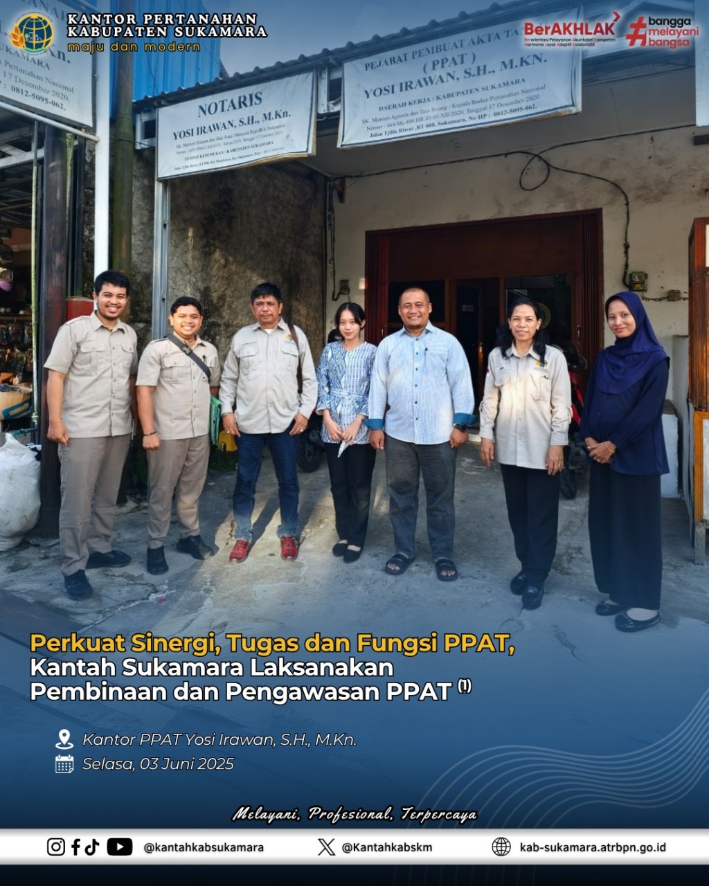 Perkuat Sinergi, Tugas dan Fungsi PPAT, Kantah Sukamara Laksanakan Pembinaan dan Pengawasan PPAT an Yosi Irawan, S.H.,&nbsp;M.Kn