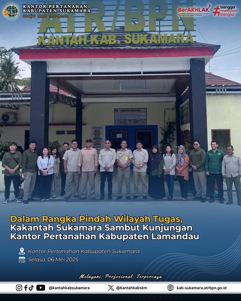 Dalam Rangka Pindah Wialayah Tugas, Kakantah Sukamara Sambut Kunjungan Kantah&nbsp;Lamandau