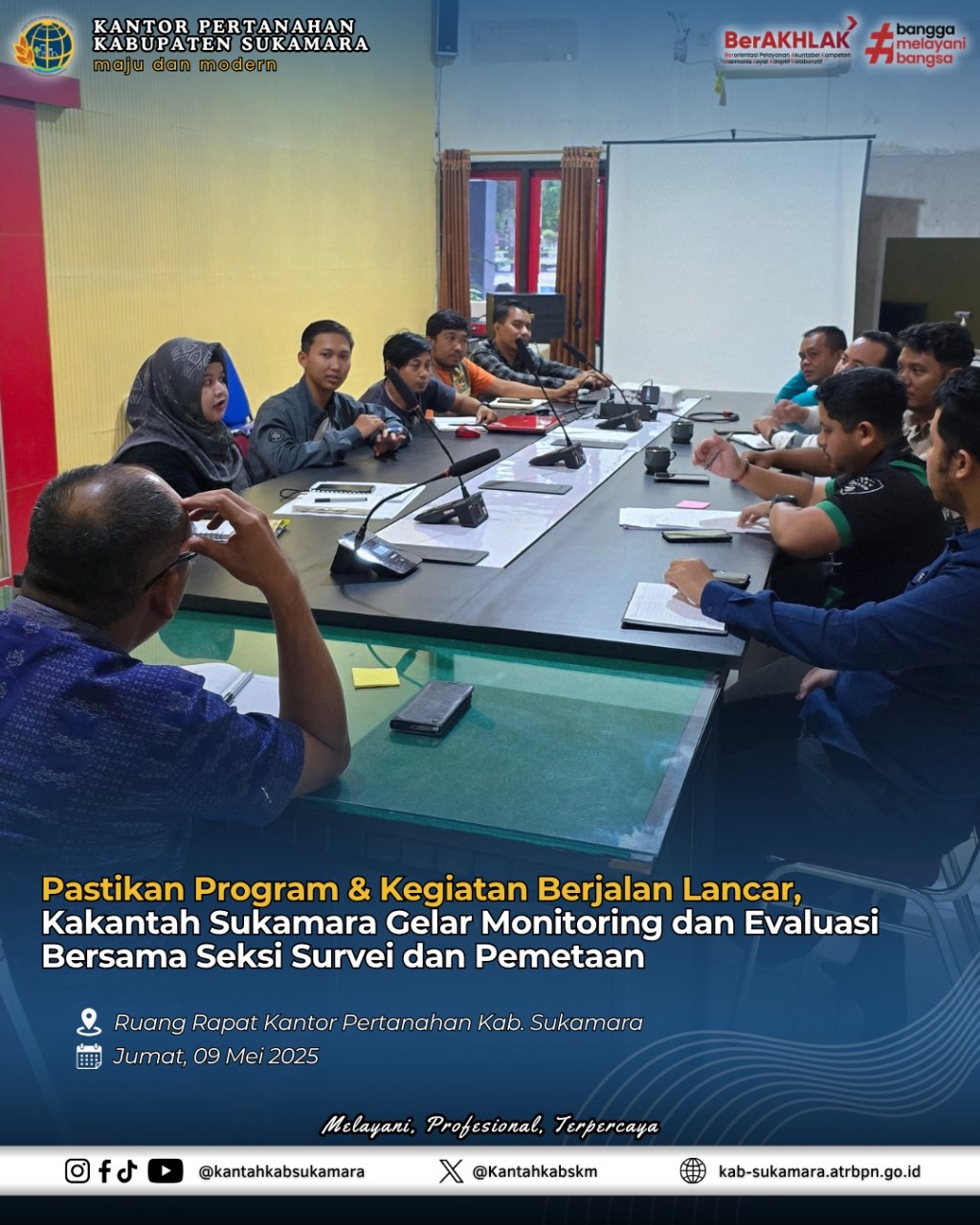 Pastikan Program & Kegiatan Berjalan Lancar, Kakantah Sukamara Gelar Monitoring dan Evaluasi Bersama Seksi Survei dan&nbsp;Pemetaan