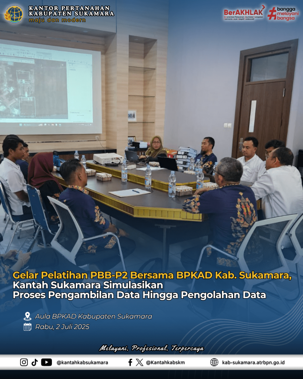 Gelar Pelatihan PBB-P2 Bersama BPKAD Kab. Sukamara, Kantah Sukamara Simulasikan Proses Pengambilan Data Hingga Pengolahan&nbsp;Data