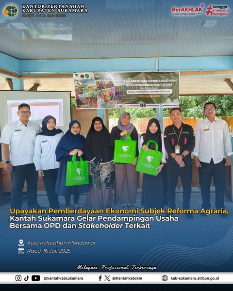 Upayakan Pemberdayaan Ekonomi Subjek Reforma Agraria, Kantah Sukamara Gelar Pendampingan Usaha Bersama OPD dan Stakeholder&nbsp;Terkait