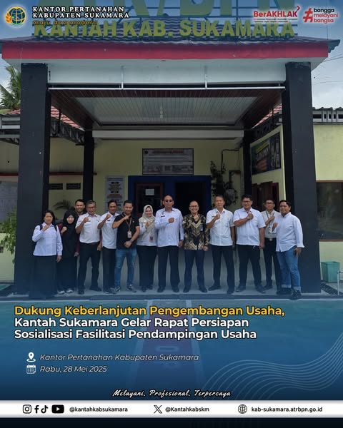 Dukung Keberlanjutan Pengembangan Usaha, Kantah Sukamara Gelar Rapat Persiapan Sosialisasi Fasilitasi Pendampingan&nbsp;Usaha