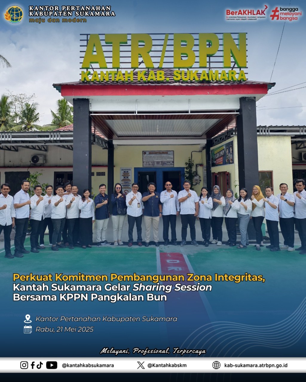 Perkuat Komitmen Pembangunan Zona Integritas, Kantah Sukamara Gelar Sharing Session Bersama KPPN Pangkalan&nbsp;Bun