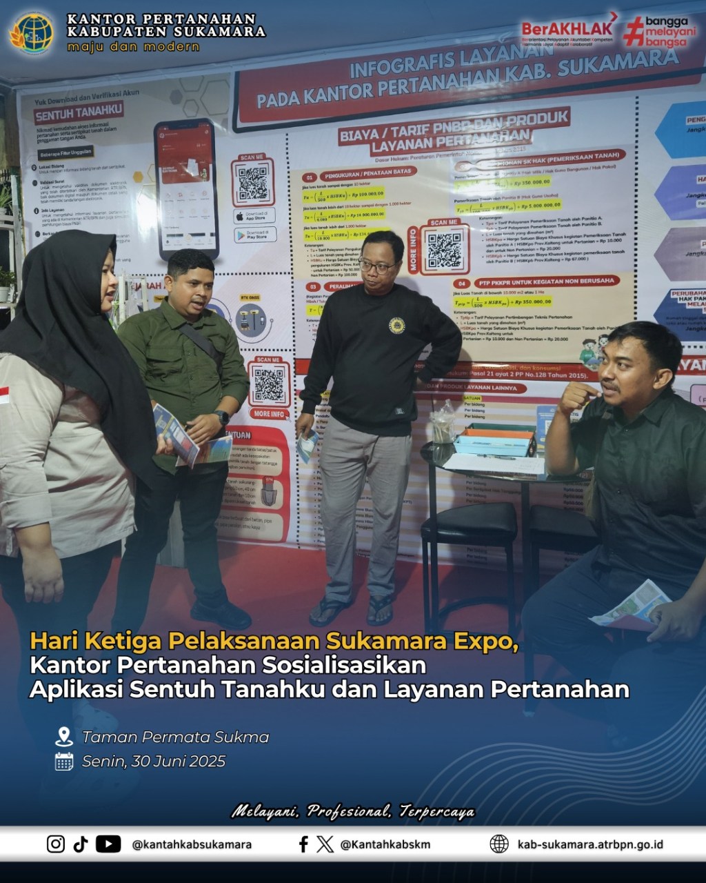 Hari Ketiga Pelaksanaan Sukamara Expo, Kantor Pertanahan Sosialisasikan Aplikasi Sentuh Tanahku dan Layanan&nbsp;Pertanahan