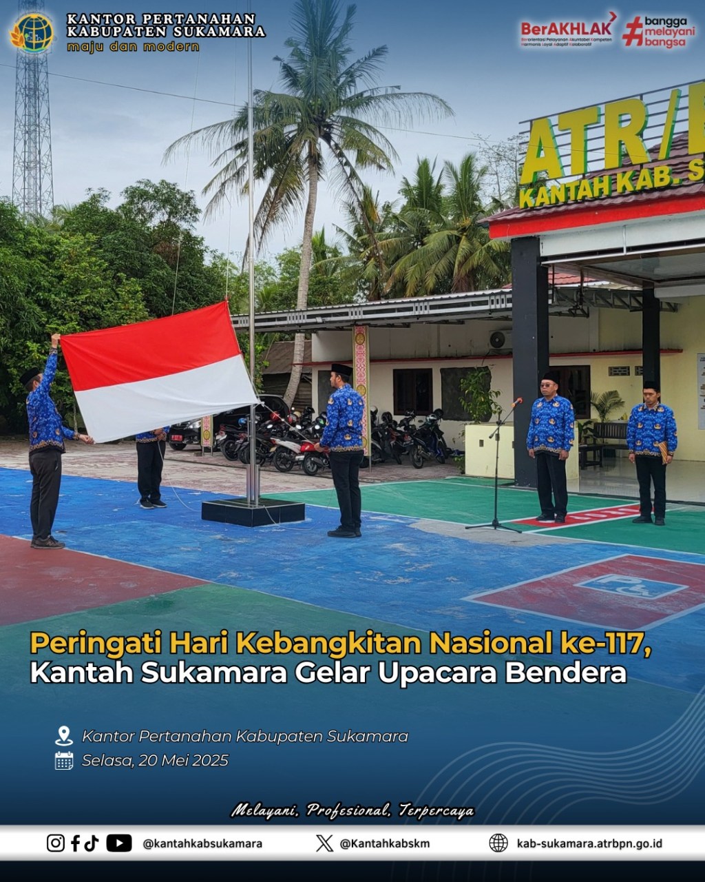 Peringati Hari Kebangkitan Nasional ke-117, Kantah Sukamara Gelar Upacara&nbsp;Bendera
