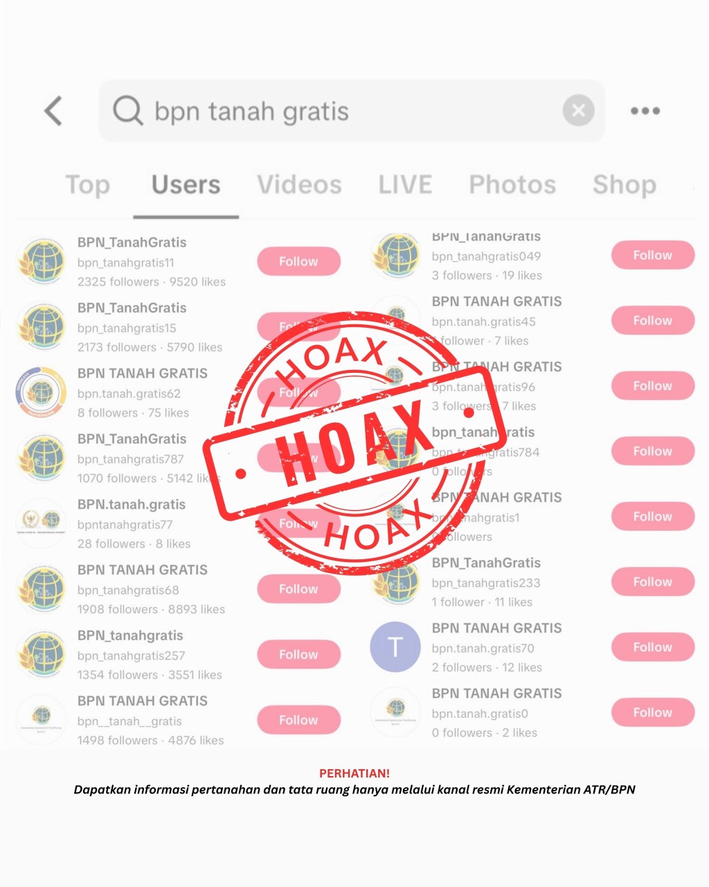 Hoaks “BPN Tanah Gratis” Beredar di TikTok, Kementerian ATR/BPN Imbau Masyarakat&nbsp;Waspada