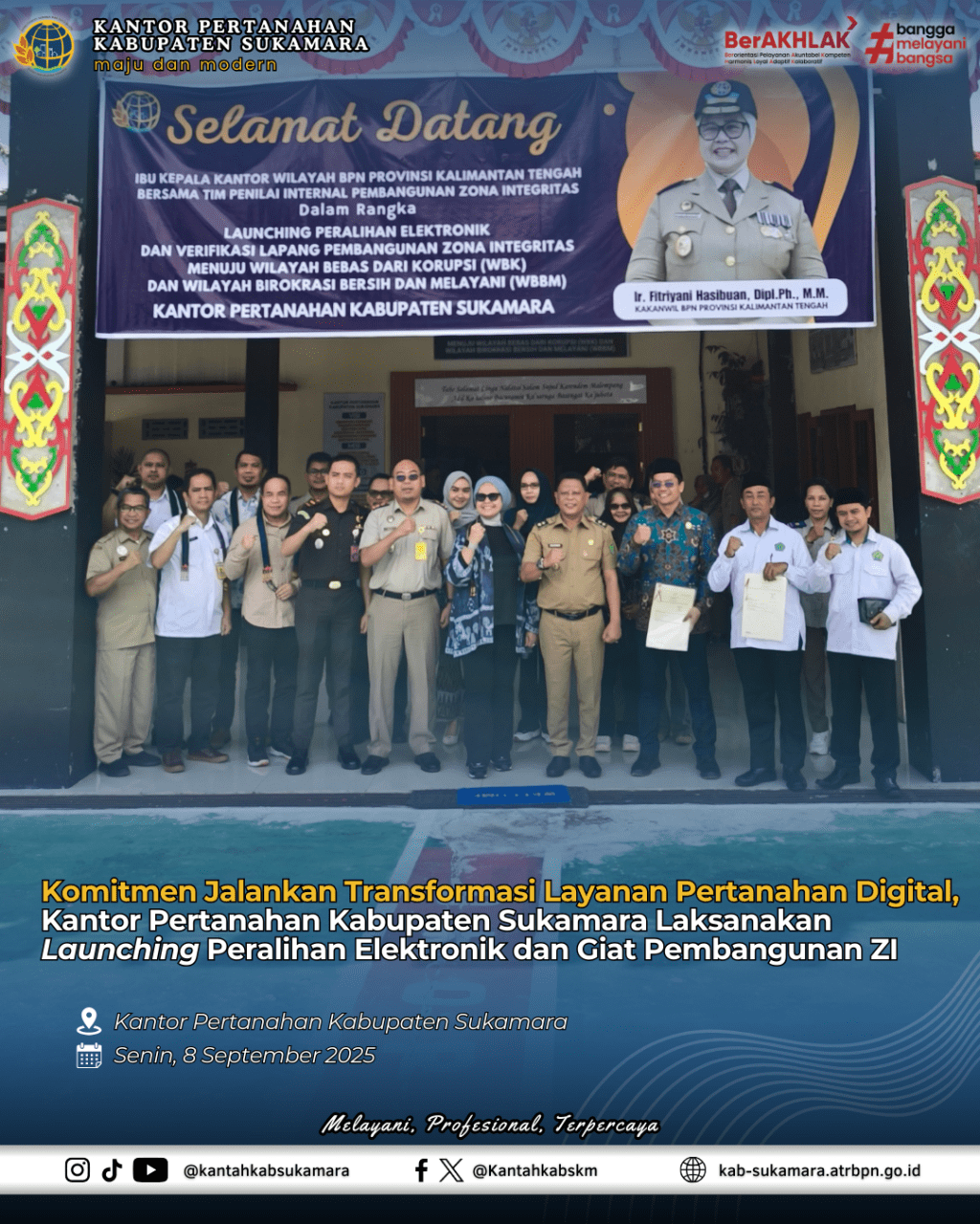 Komitmen Jalankan Transformasi Layanan Pertanahan Digital, Kantah Sukamara Laksanakan Launching Peralihan Elektronik dan Giat Pembangunan&nbsp;ZI