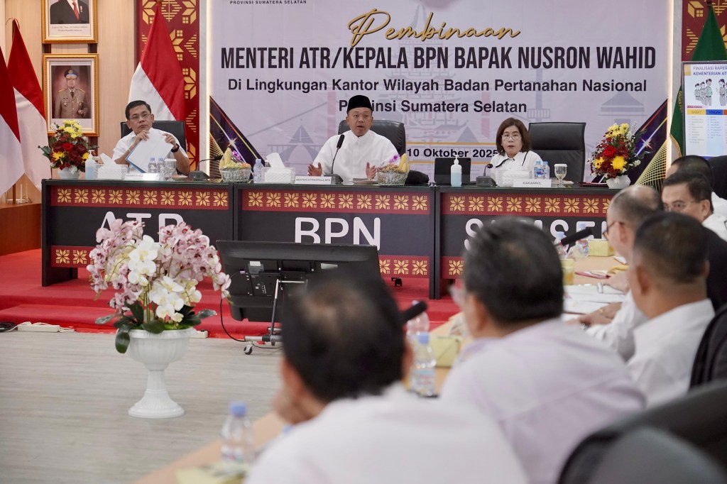 Pembinaan di Kanwil BPN Provinsi Sumsel, Menteri Nusron Tekankan Layanan Pertanahan yang Adaptif bagi Generasi&nbsp;Muda