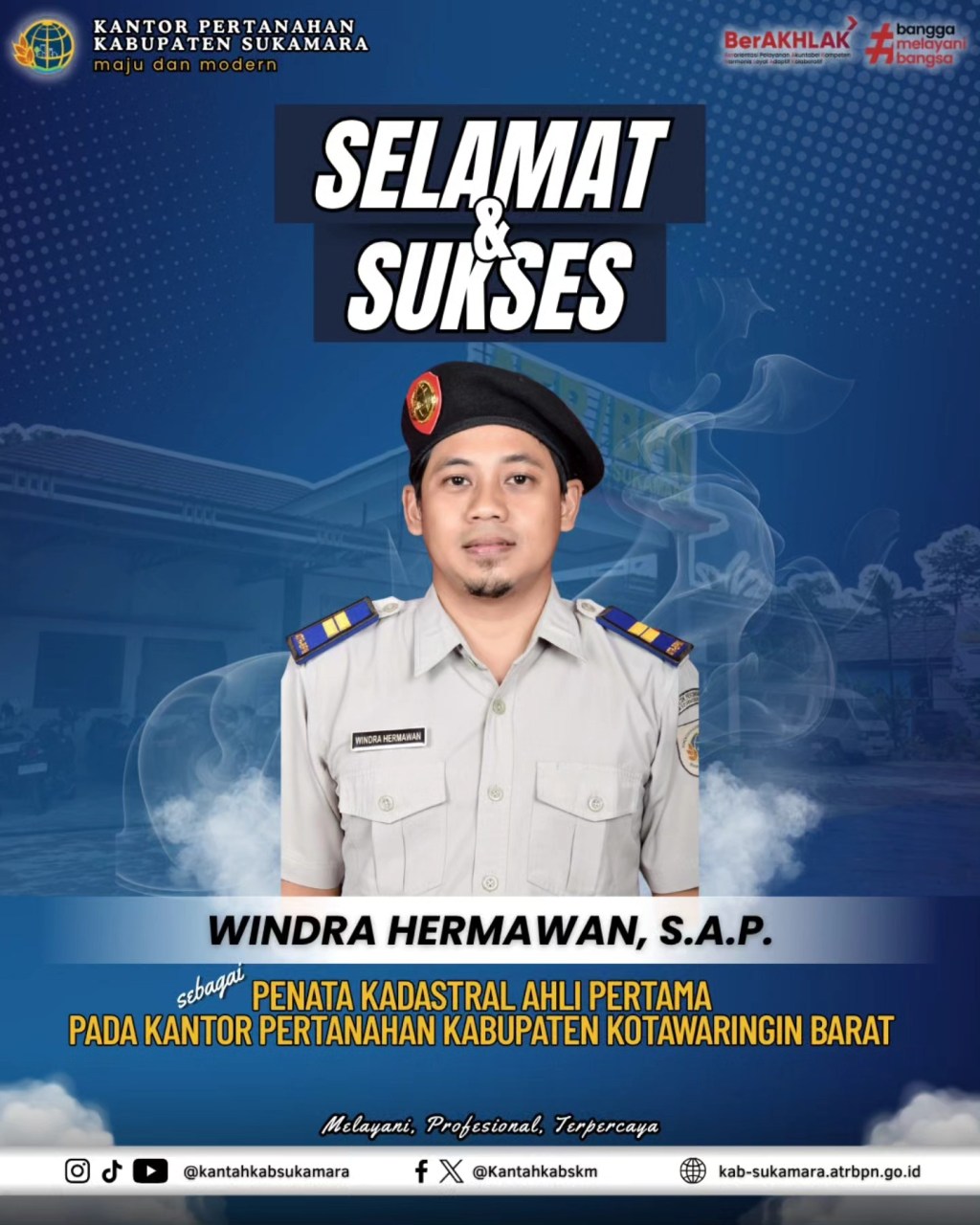 Selamat dan Sukses Atas Pindah Wilayah Tugas Windra Hermawan,&nbsp;S.A.P.
