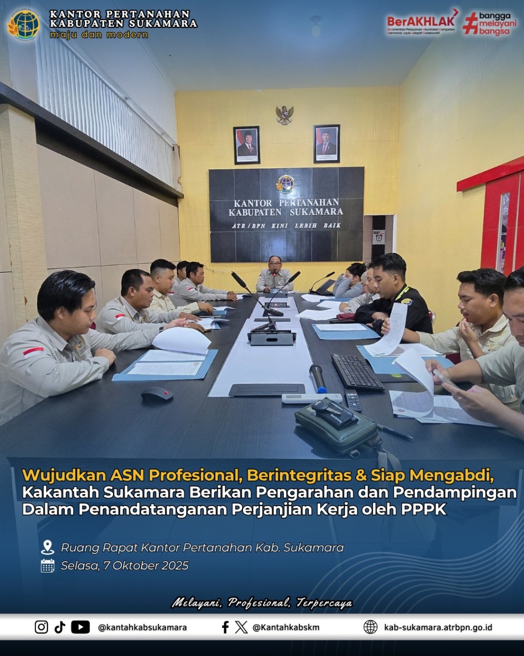 Wujudkan ASN Profesional, Berintegritas & Siap Mengabdi, Kakantah Sukamara Berikan Pengarahan dan Pendampingan Dalam Penandatanganan Perjanjian Kerja oleh&nbsp;PPPK