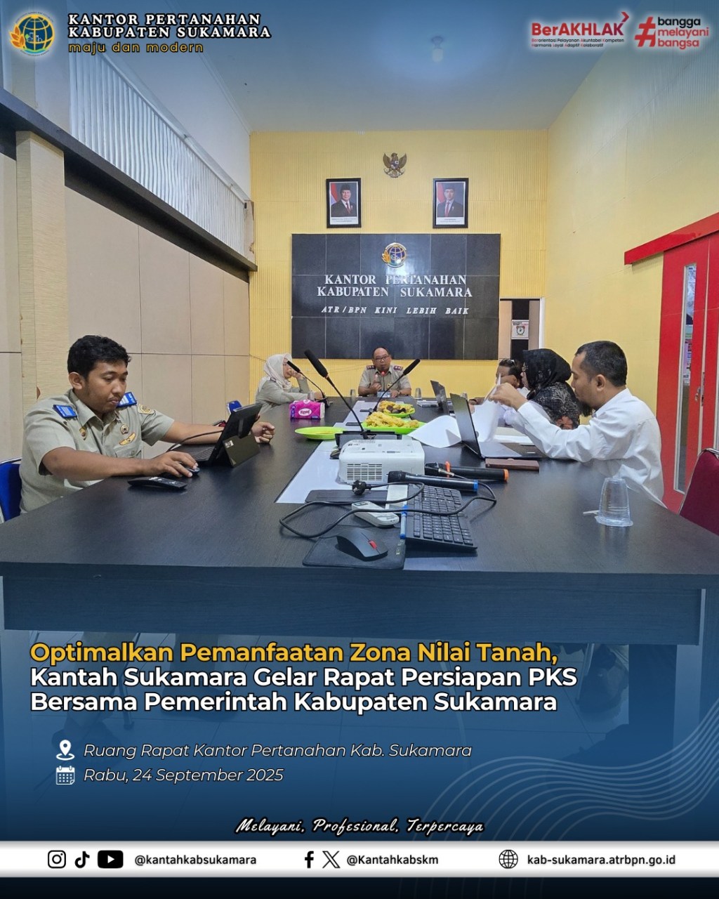 Optimalkan Pemanfaatan Zona Nilai Tanah, Kantah Sukamara Gelar Rapat Persiapan PKS Bersama Pemerintah Kabupaten&nbsp;Sukamara
