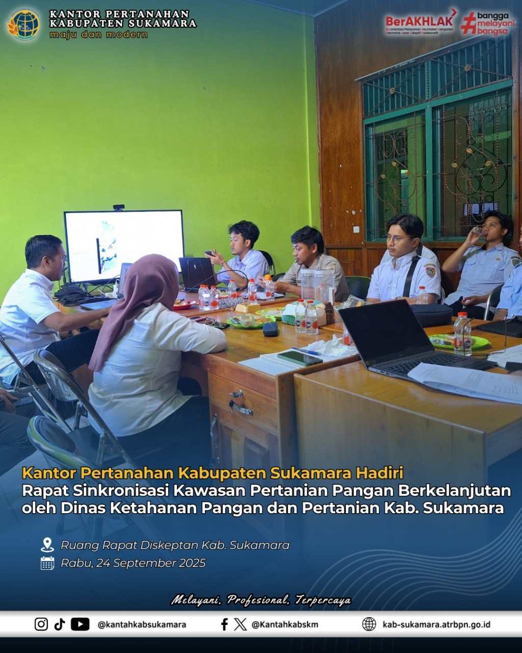 Kantor Pertanahan Kabupaten Sukamara Hadiri Rapat Sinkronisasi Kawasan Pertanian Pangan Berkelanjutan oleh Dinas Ketahanan Pangan dan Pertanian Kab.&nbsp;Sukamara