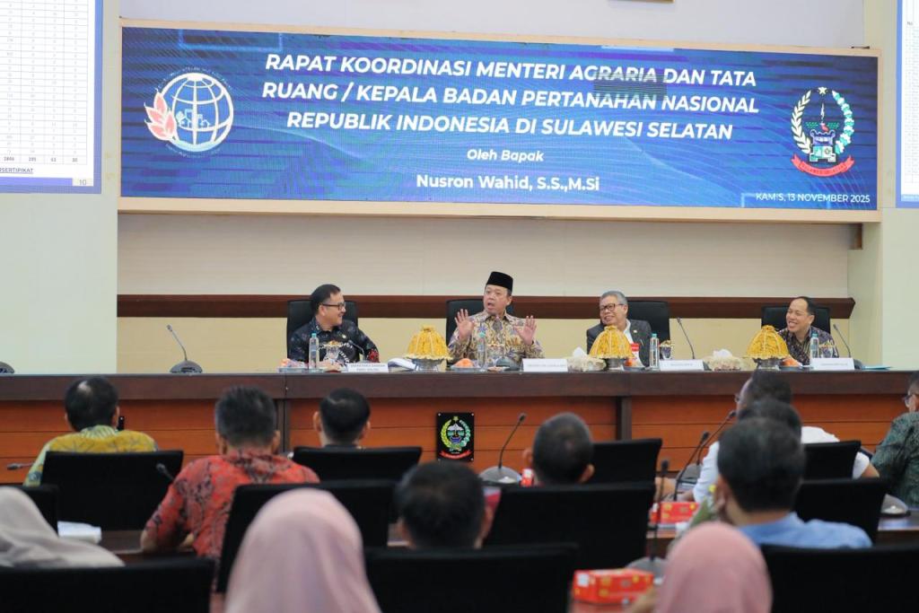Percepat Penyelesaian Persoalan Tanah dan Ruang, Menteri Nusron Adakan Rakor dengan Kepala Daerah&nbsp;Se-Sulsel