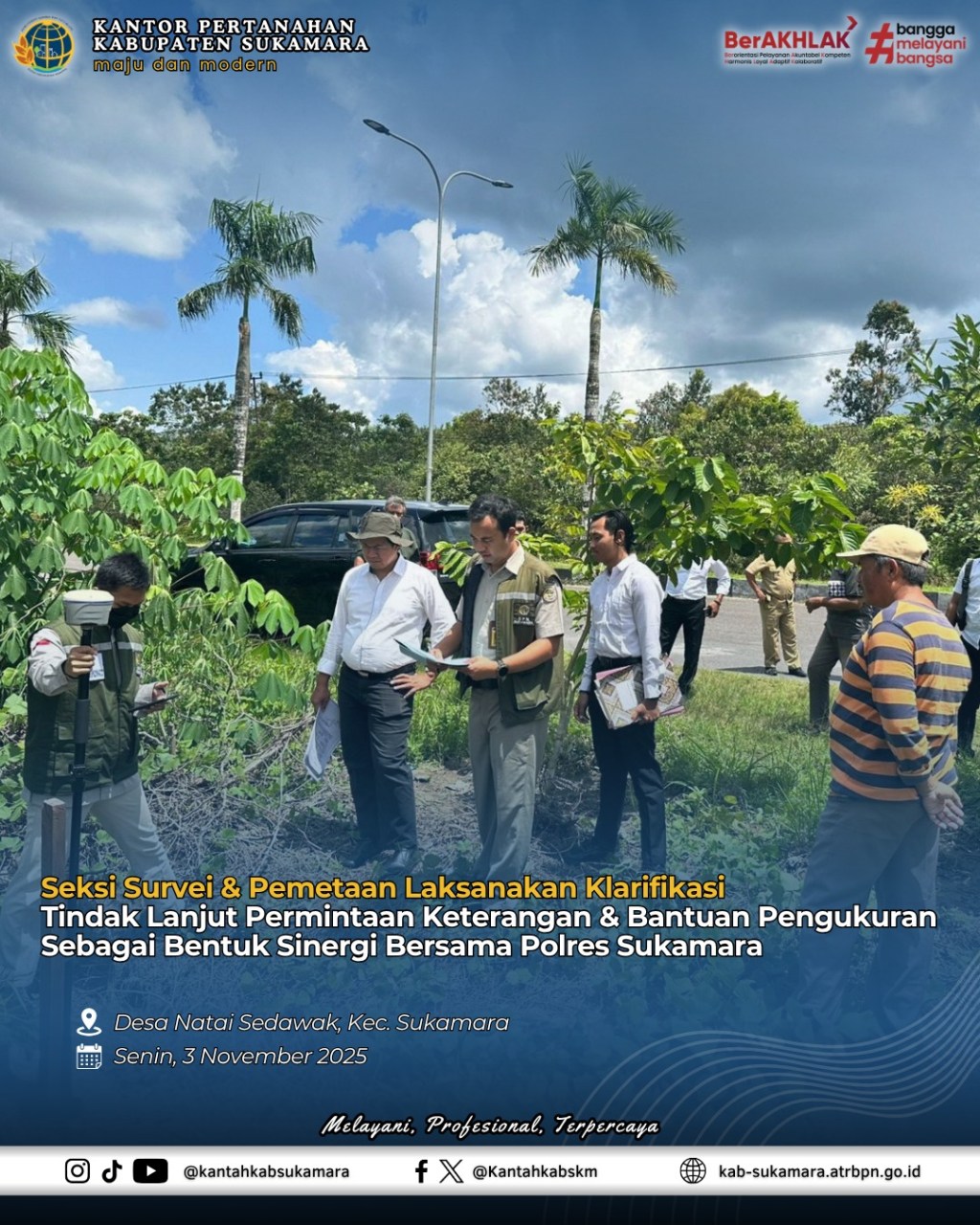 Seksi Survei & Pemetaan Laksanakan Klarifikasi Tindak Lanjut Permintaan Keterangan & Bantuan Pengukuran Sebagai Bentuk Sinergi Bersama Polres&nbsp;Sukamara