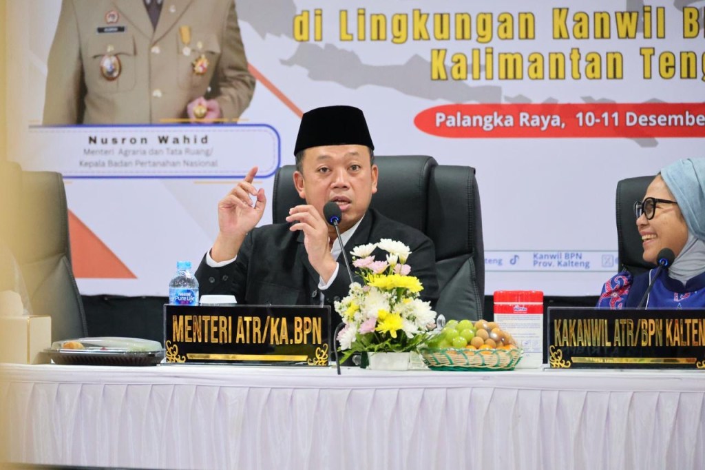 Pembinaan di Kanwil BPN Provinsi Kalteng, Menteri Nusron Minta Pelayanan Pertanahan Adaptif, Cepat, dan&nbsp;Bersih