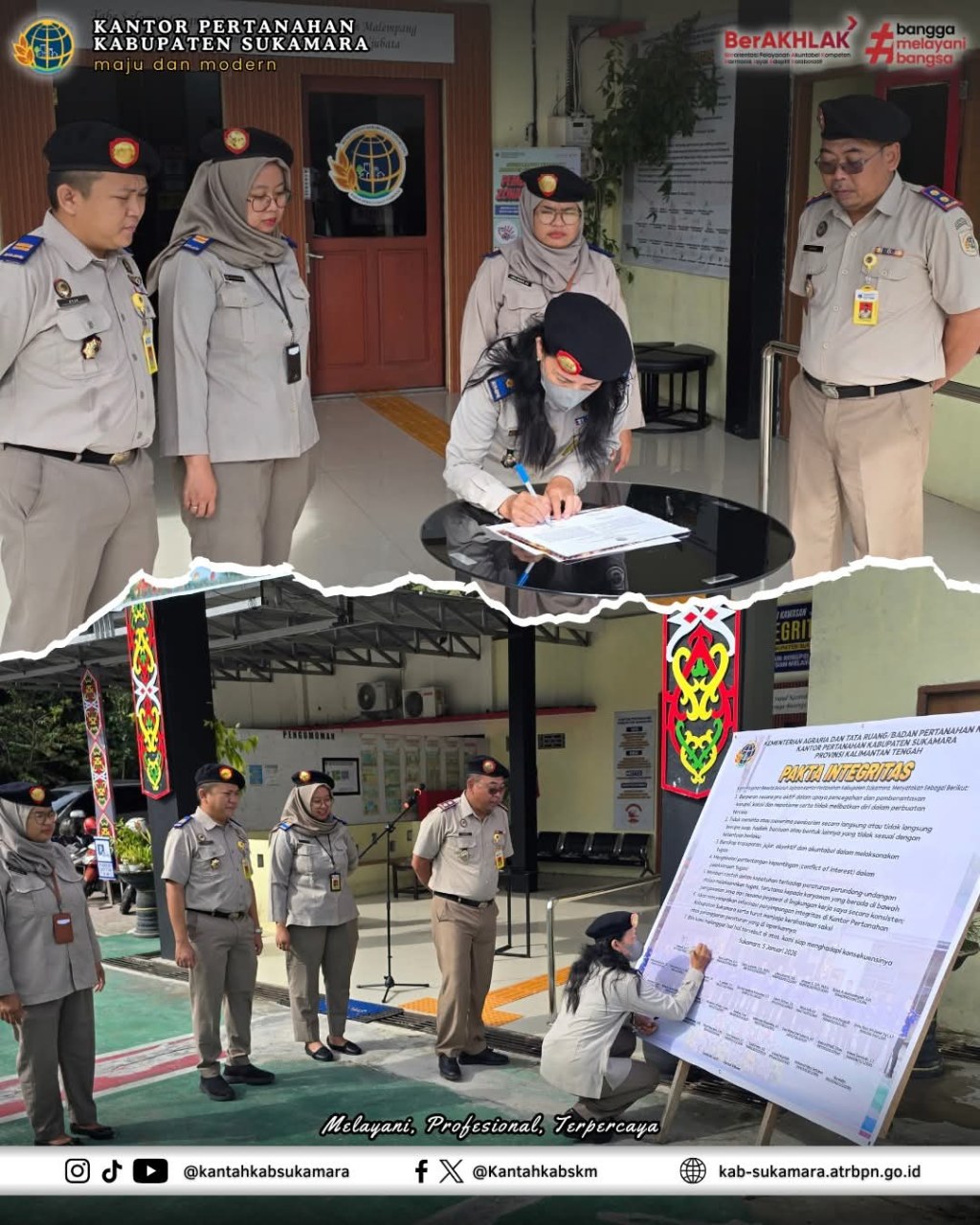 Tegaskan Komitmen Bersama dalam Wujudkan Pelayanan Publik yang Prima, Kantah Sukamara Gelar Penandatanganan Pakta Integritas Tahun 2026
