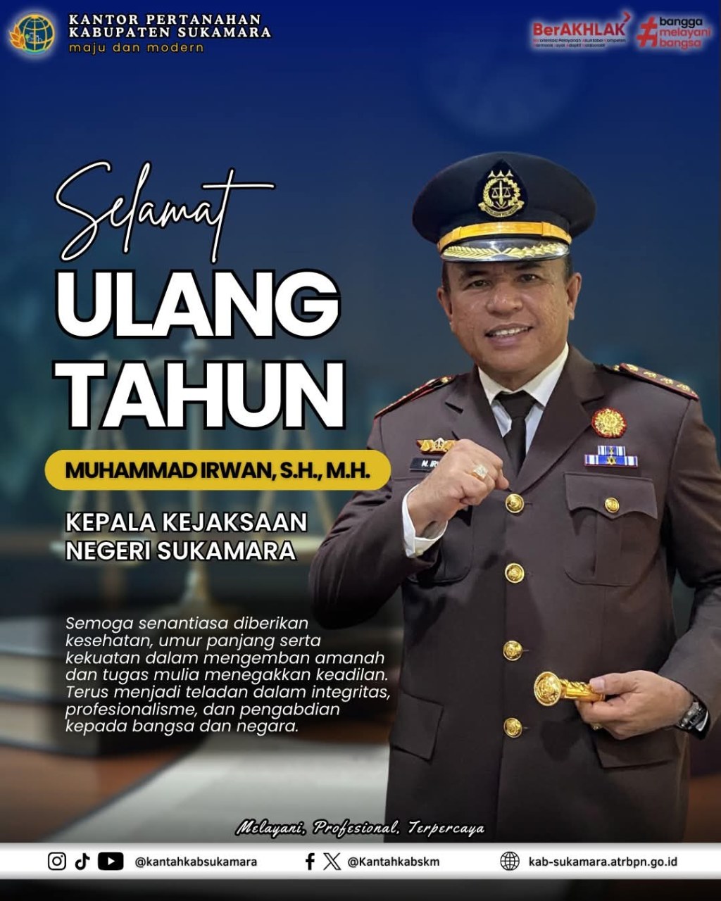 Selamat Ulang Tahun Kepala Kejaksaan Negeri Sukamara ke 54
