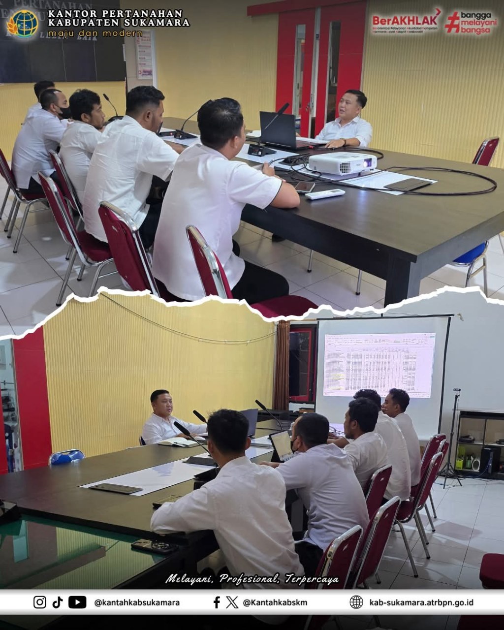 Kasi Survei dan Pemetaan Kantah Sukamara Laksanakan Monitoring dan Evaluasi Internal Dalam Rangka Peningkatan Kualitas Data dan Kinerja&nbsp;Layanan