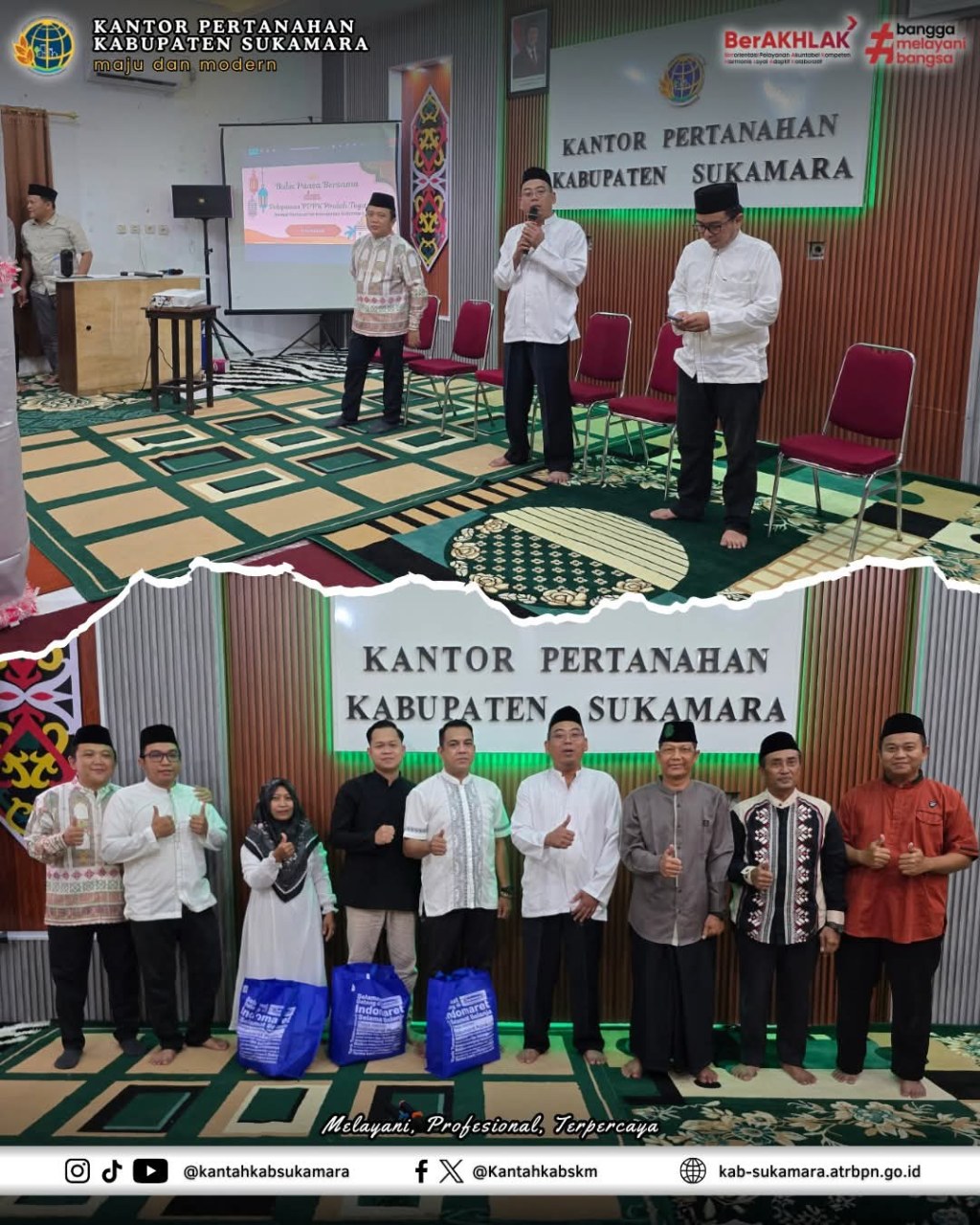 Momentum Kebersamaan di Bulan Suci Ramadan, Kantor Pertanahan Kabupaten Sukamara Selenggarakan Buka Puasa Bersama dan Pelepasan PPPK Pindah&nbsp;Tugas