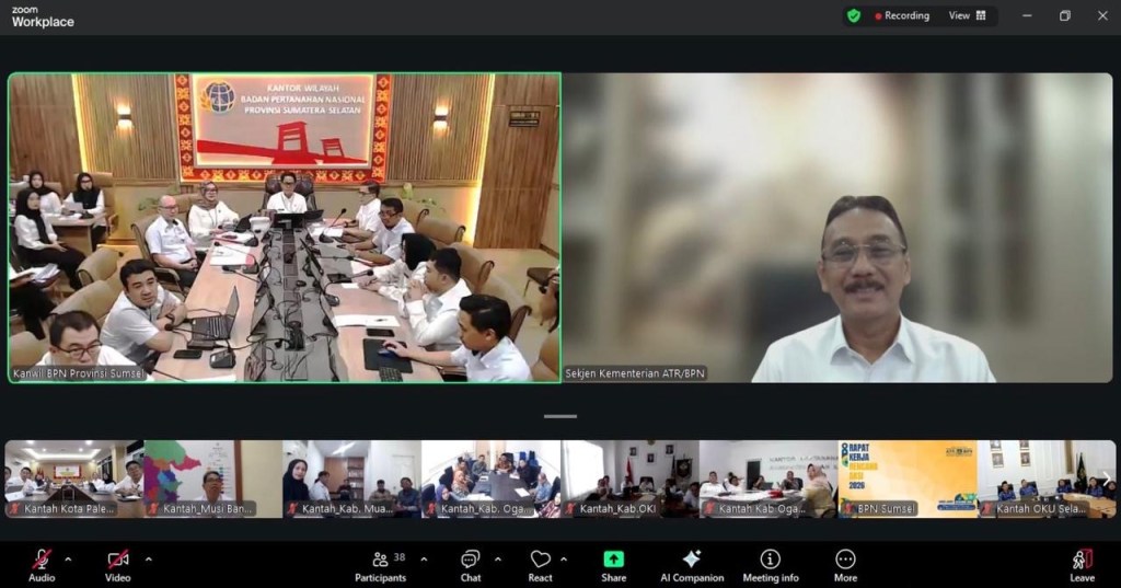 Berikan Pengarahan di Rakerda Kanwil BPN Provinsi Sumsel, Sekjen ATR/BPN: Kemampuan Kelola Tiga Instrumen Jadi Kunci Sukses&nbsp;Pemimpin