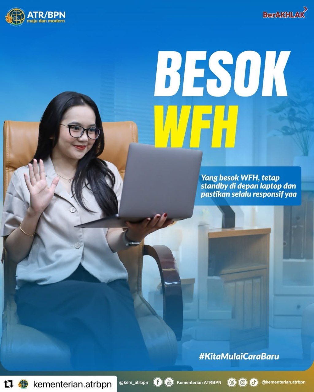 Kementerian ATR/BPN Menerapkan Kebijakan Work From Home Setiap Hari Jumat
