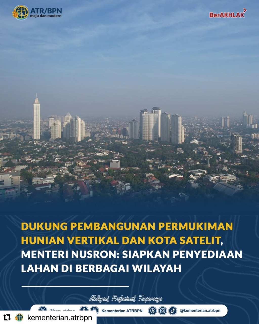 Dukung Pembangunan Permukiman Hunian Vertikal dan Kota&nbsp;Satelit