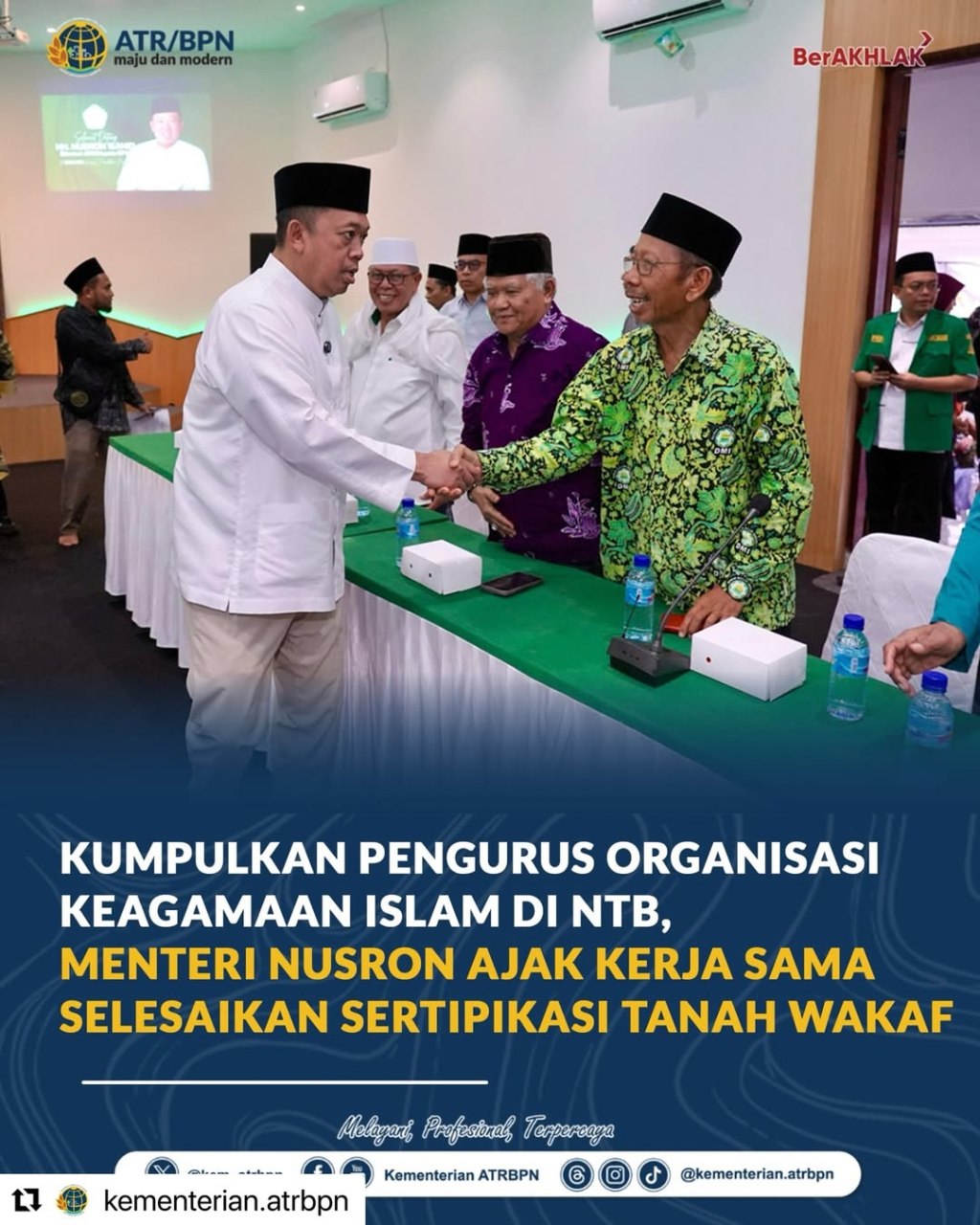 Menteri Nusron Ajak Kerja Sama Selesaikan Sertipikasi Tanah&nbsp;Wakaf