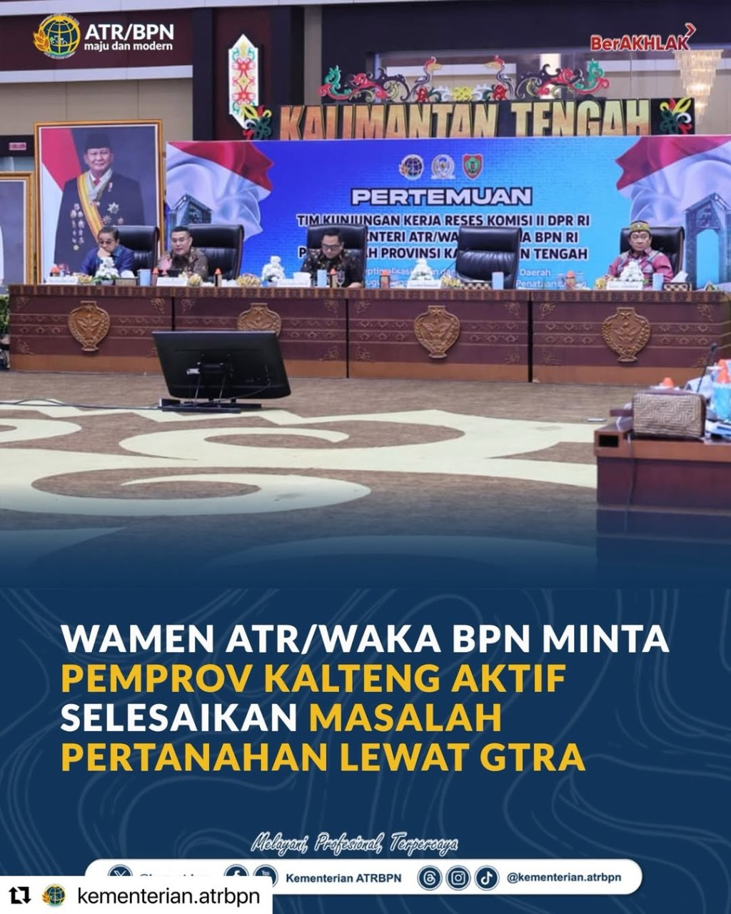 Wamen ATR/BPN Lakukan Kunjungan Kerja Ke&nbsp;Kalteng