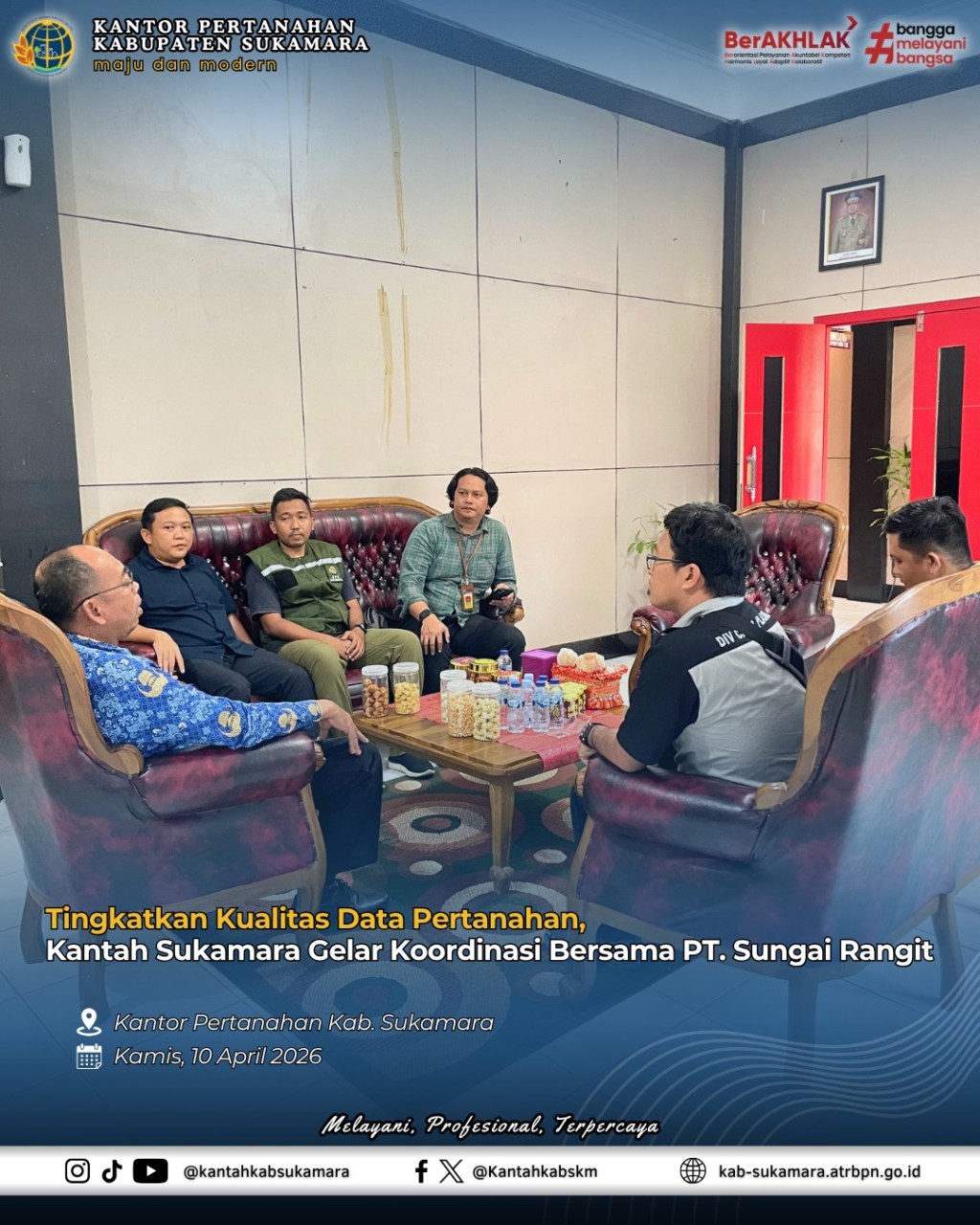 Tingkatkan Kualitas Data Pertanahan Kantah Sukamara Gelar Koordinasi Bersama PT. Sungai&nbsp;Rangit