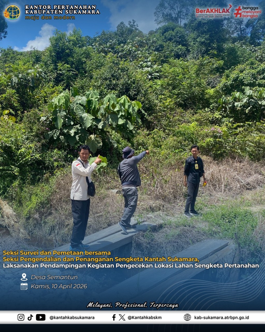 Kantor Pertanahan Laksanakan Pendampingan Kegiatan Pengecekan Lokasi Lahan Sengketa&nbsp;Pertanahan