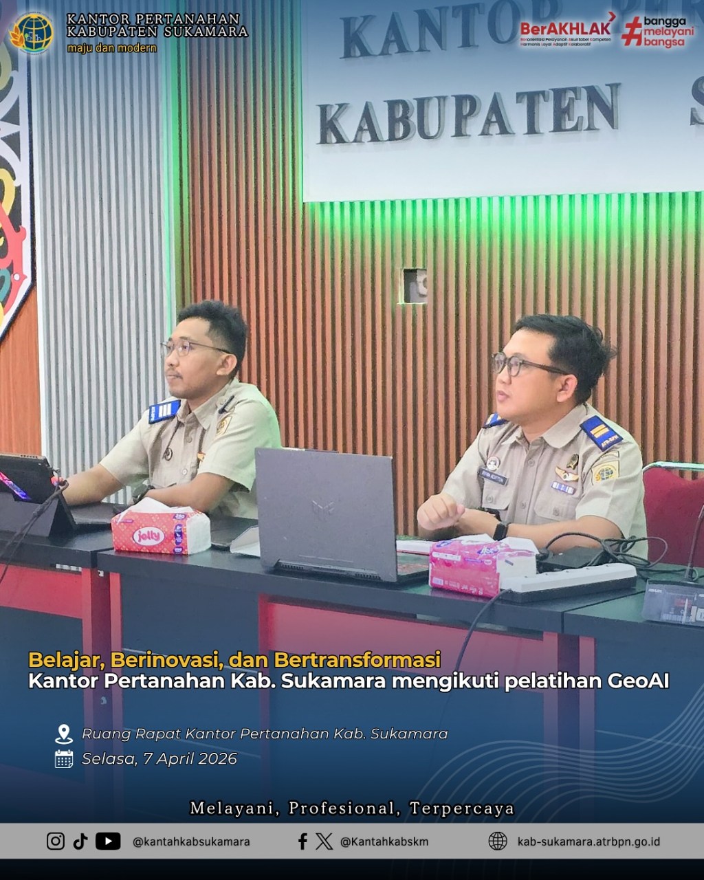 Belajar, Berinovasi, dan Bertransformasi. Kantor Pertanahan Kab. Sukamara Mengikuti Pelatihan&nbsp;GeoAI