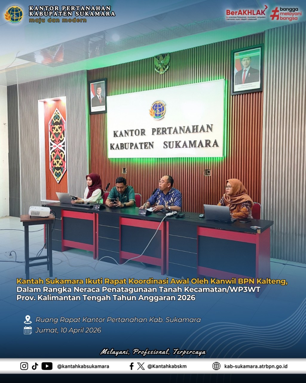 Kantah Sukamara Ikuti Rapat Koordinasi Awal Oleh Kanwil BPN&nbsp;Kalteng