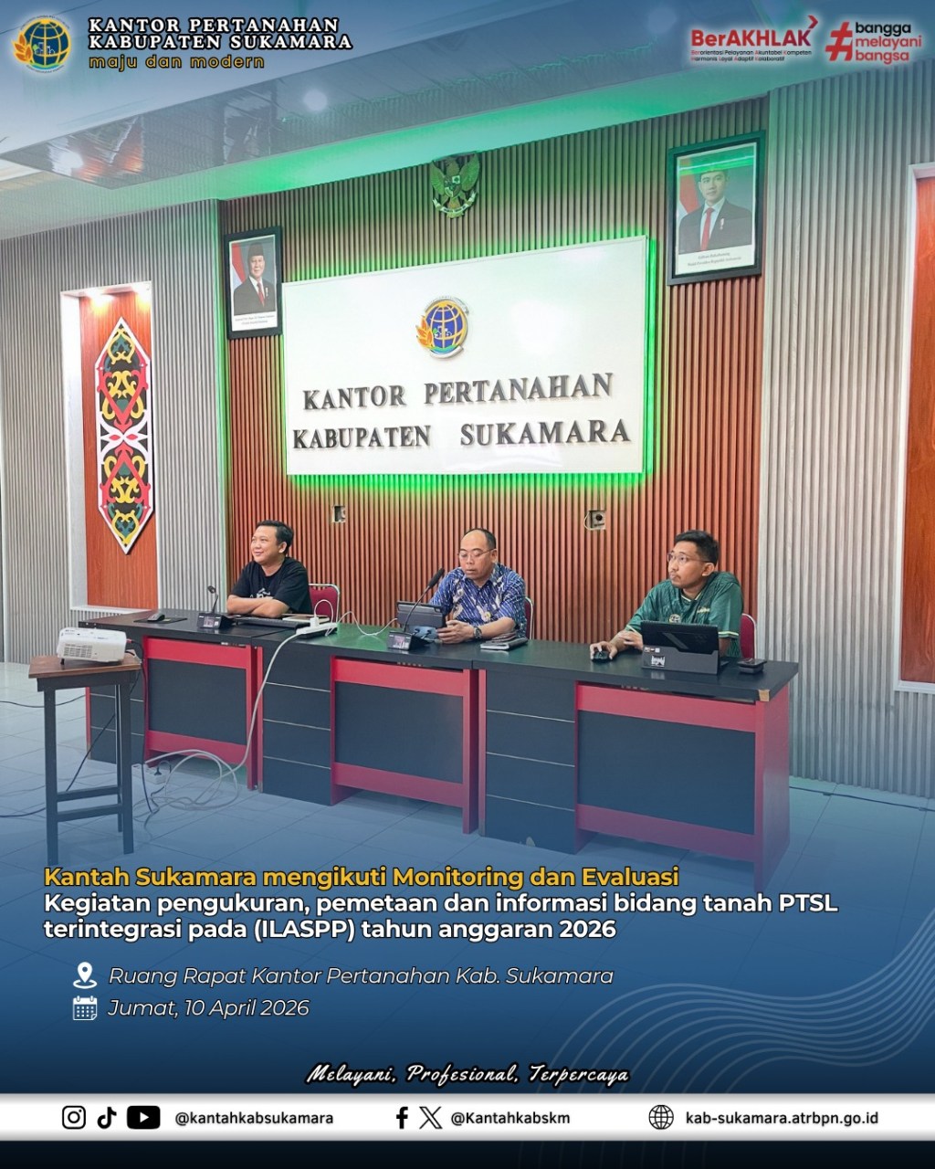 Kantah Sukamara Mengikuti Monitoring dan Evaluasi