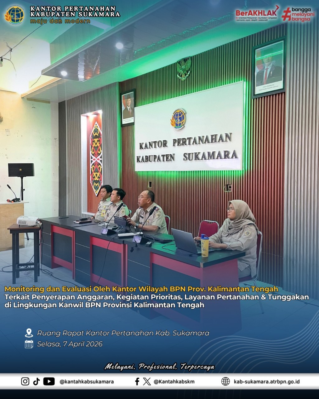 Monitoring dan Evaluasi Oleh Kantor Wilayah BPN Prov. Kalimantan&nbsp;Tengah