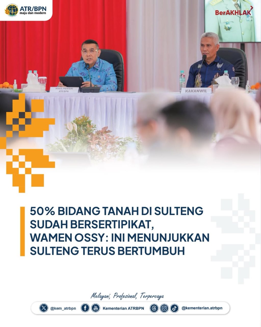 Kunjungan Kerja Wamen ATR/BPN Ke&nbsp;Sulteng