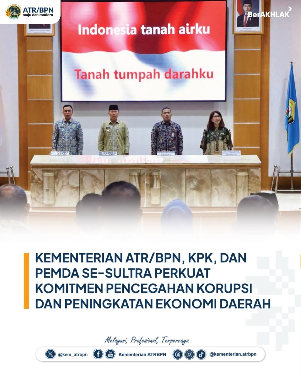 Sinergi Antara Kementerian ATR/BPN, KPK, dan Pemerintah Daerah Terus Diperkuat 