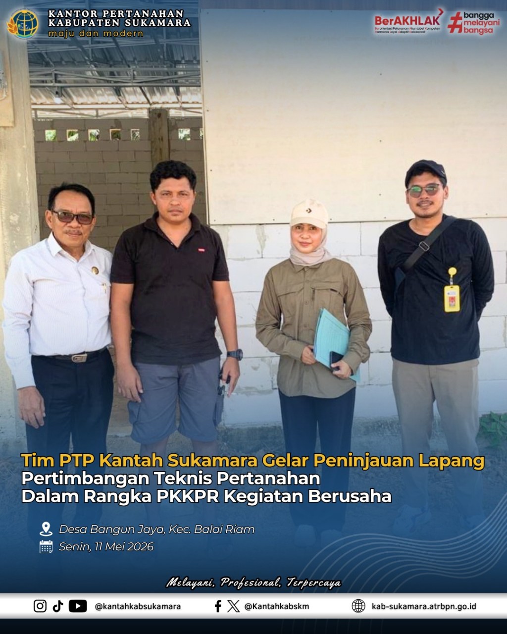 Tim PTP Kantah Sukamara Gelar Peninjauan&nbsp;Lapang