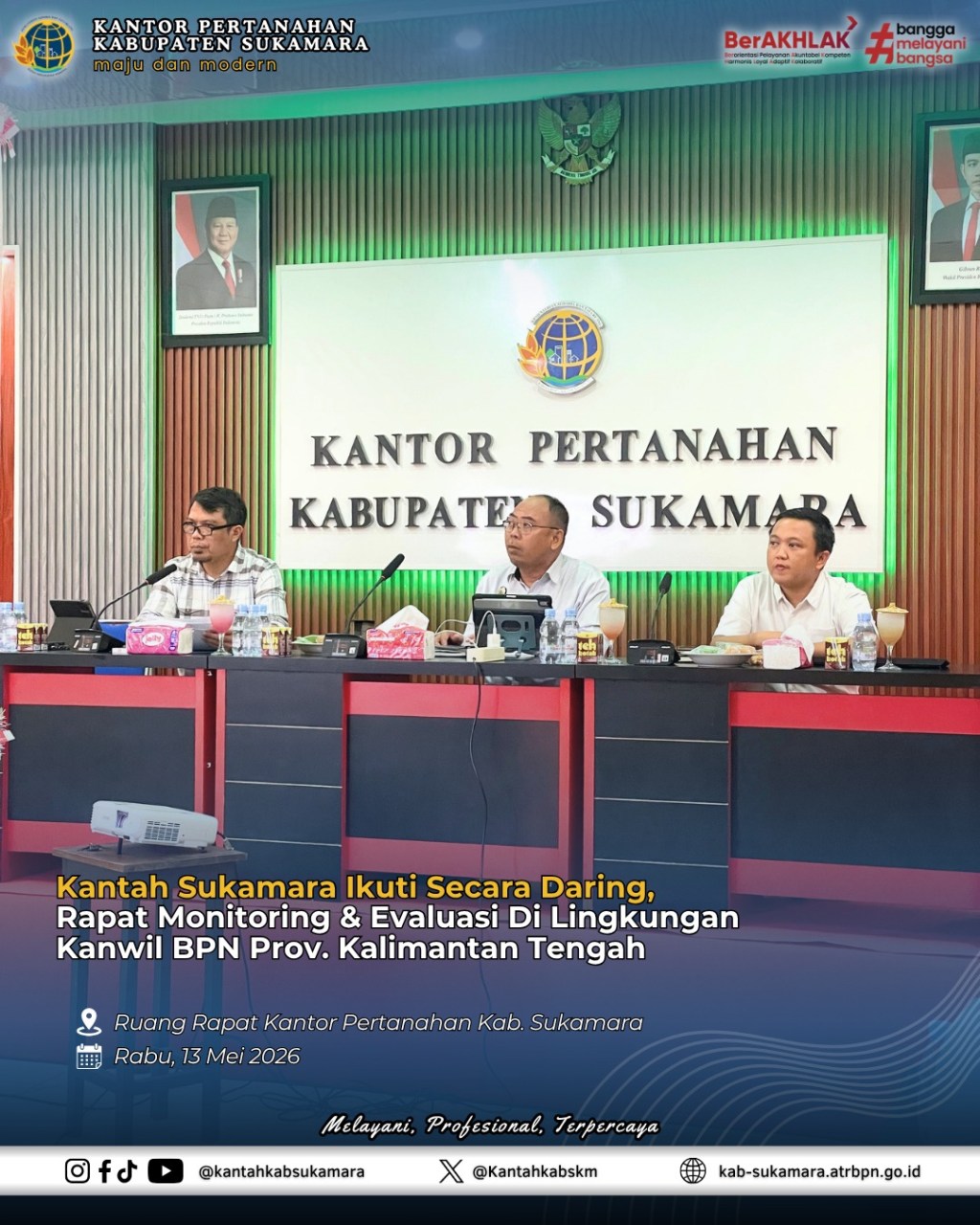 Kantah Sukamara Ikuti Rapat Monitoring dan Evaluasi di Lingkungan Kanwil Prov. Kalimantan&nbsp;Tengah