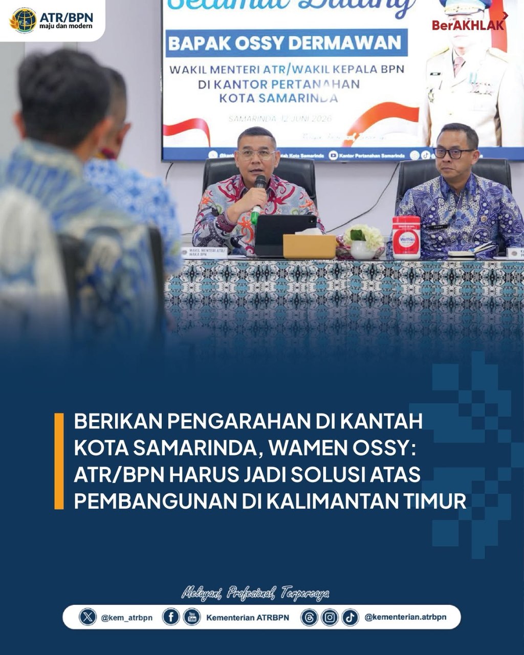 Pentingnya peran jajaran BPN di Kalimantan Timur dalam mendukung pembangunan dan investasi di wilayah yang kini menjadi lokasi Ibu Kota Nusantara&nbsp;(IKN).