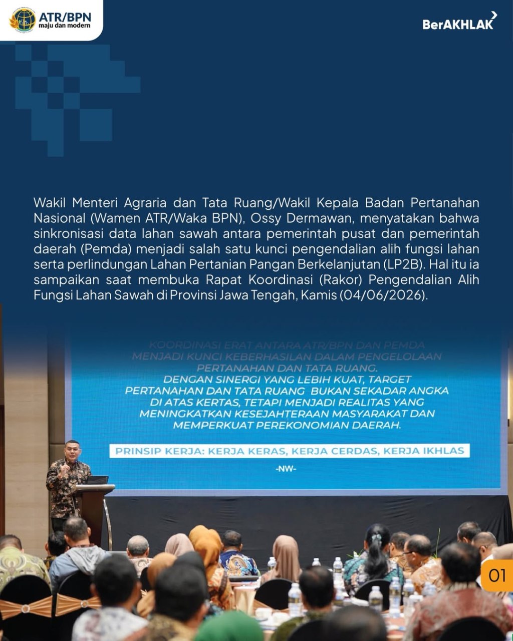 Wamen ATR/Waka BPN Tekankan Pentingnya Satu Data Sawah&nbsp;Nasional