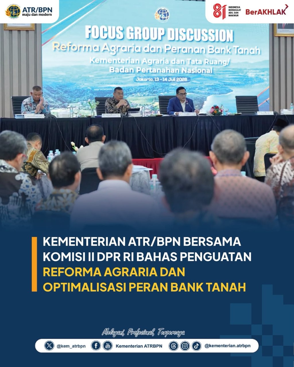 Kementerian ATR/BPN Bersama Komisi II DPR RI Bahas Penguatan Reforma&nbsp;Agraria