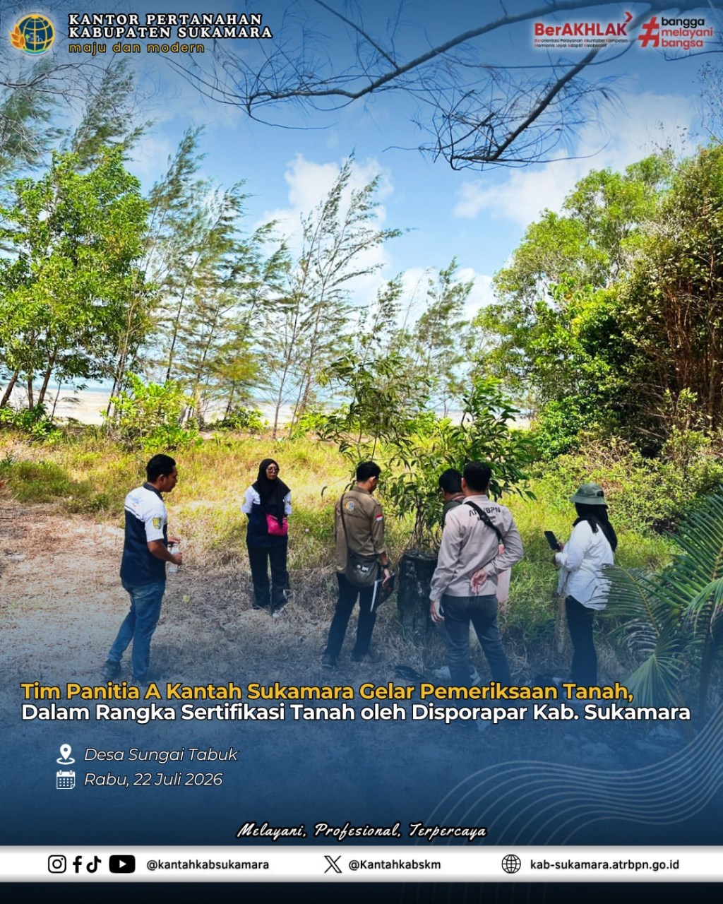 Tim Panitia A Kantah Sukamara Gelar Pemeriksaan&nbsp;Tanah