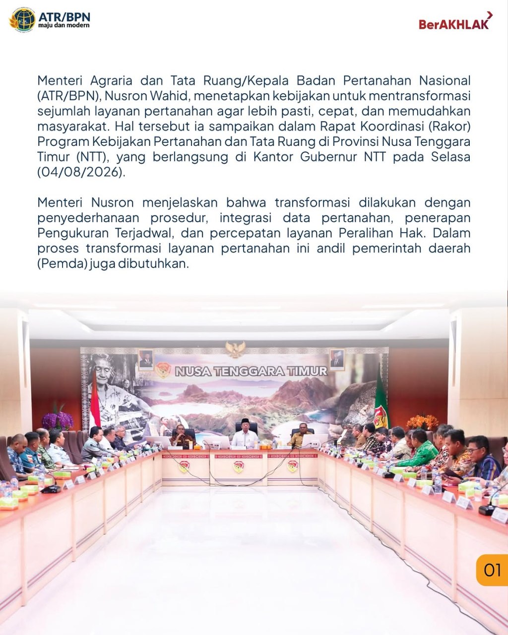 Menteri ATR/BPN Rakor Bersama Pemda Se-&nbsp;NTT