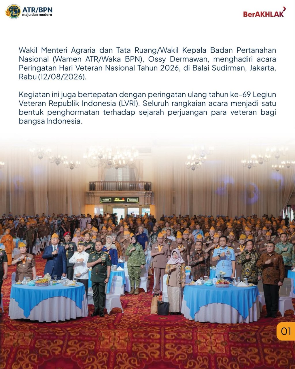 Wamen ATR/BPN Hadiri Acara Peringatan Hari Veteran&nbsp;Nasional