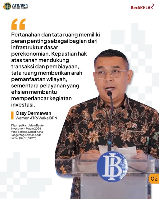 Wamen ATR/BPN Bicara Dalam Banten Investment Forum&nbsp;2026